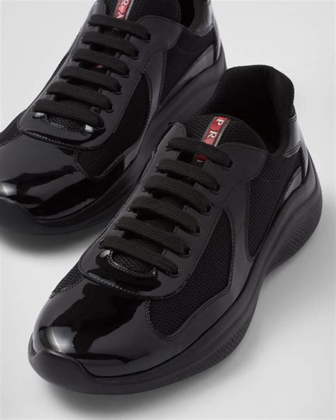 prada cups all black|Prada americas cup sneakers black.